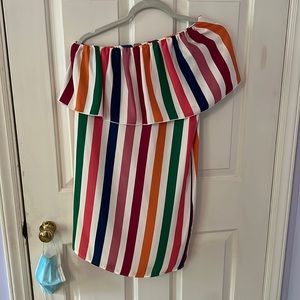 One Shoulder Rainbow Dress